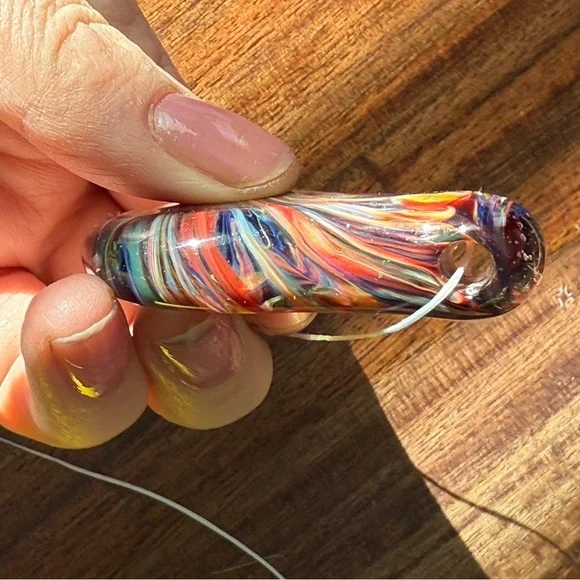 Multicolor Glass Pendant Necklace - Picture 4 of 4